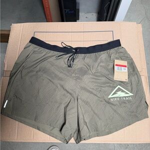 Nike Trail Olive Green and Black Men's Shorts